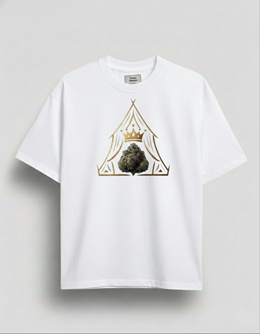 Oversized TentsQueen Royal Bud Emblem Tee - Unisex - White
