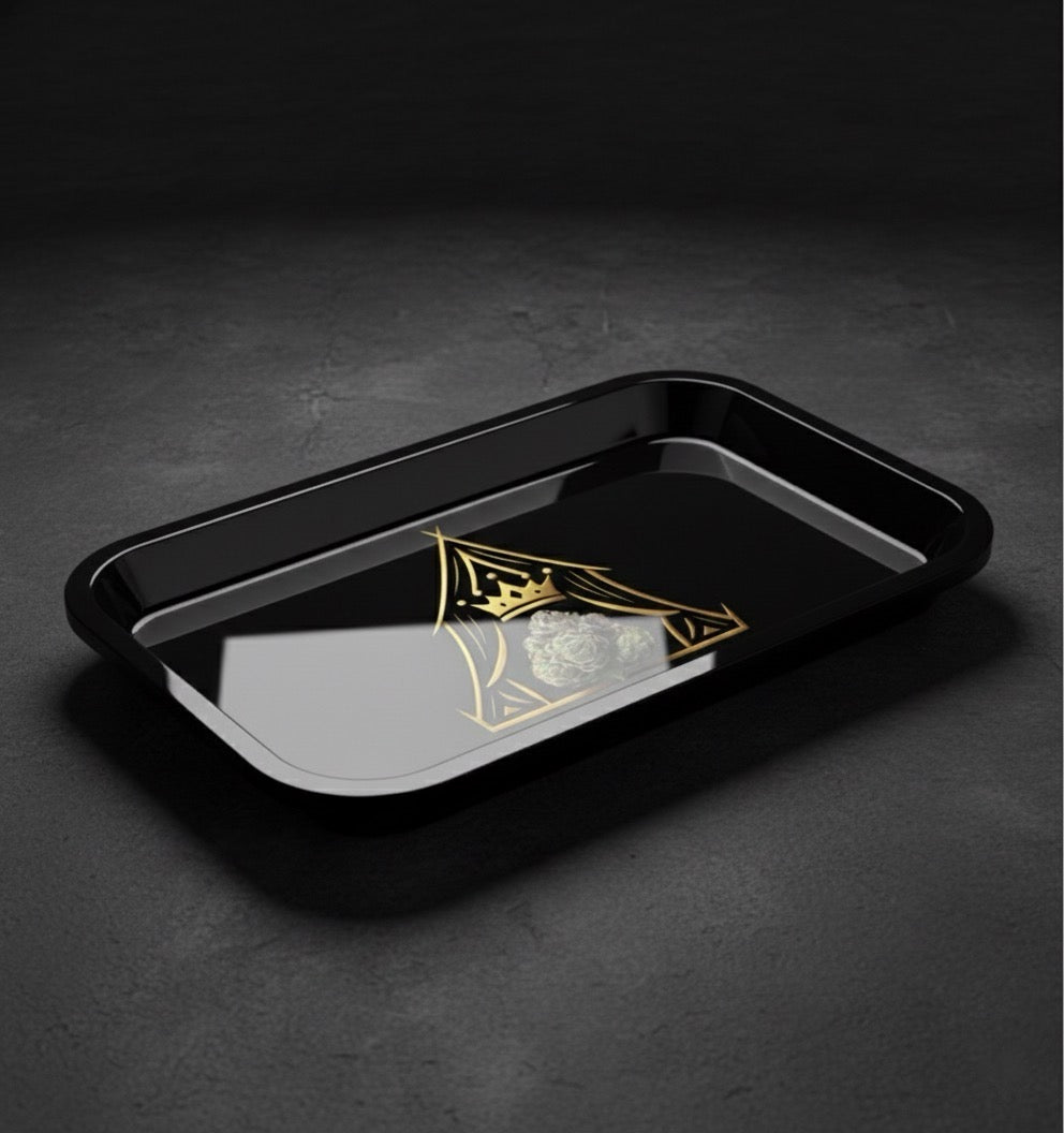 Tents Queen Premium Rolling Tray – Gloss Black Edition
