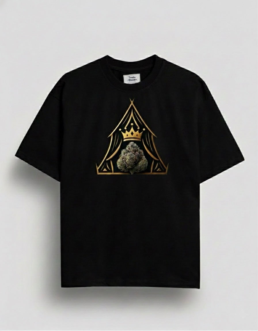 Oversized TentsQueen Royal Bud Emblem Tee - Unisex - Black