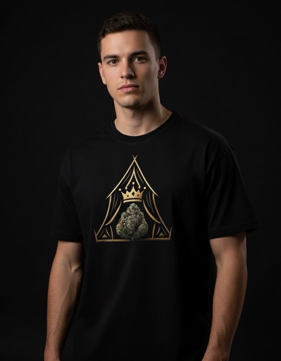 Oversized TentsQueen Royal Bud Emblem Tee - Unisex - Black