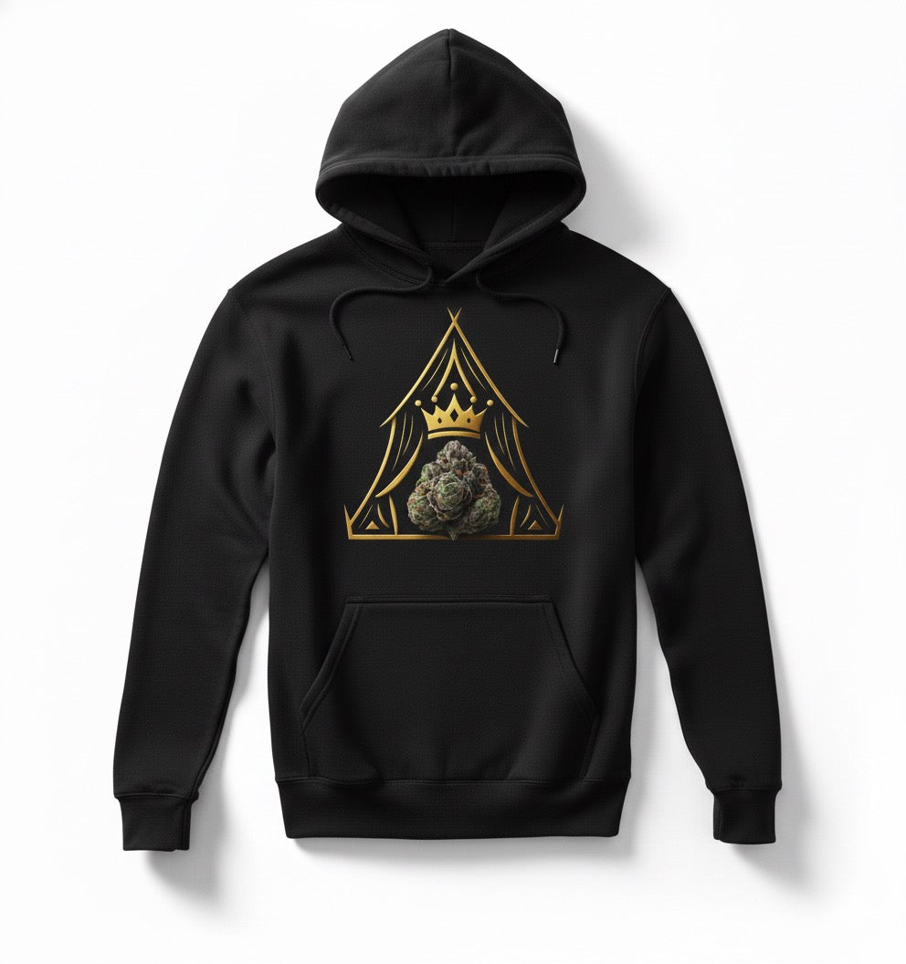 Royal Bud Emblem Hoodie – Black & Gold Edition