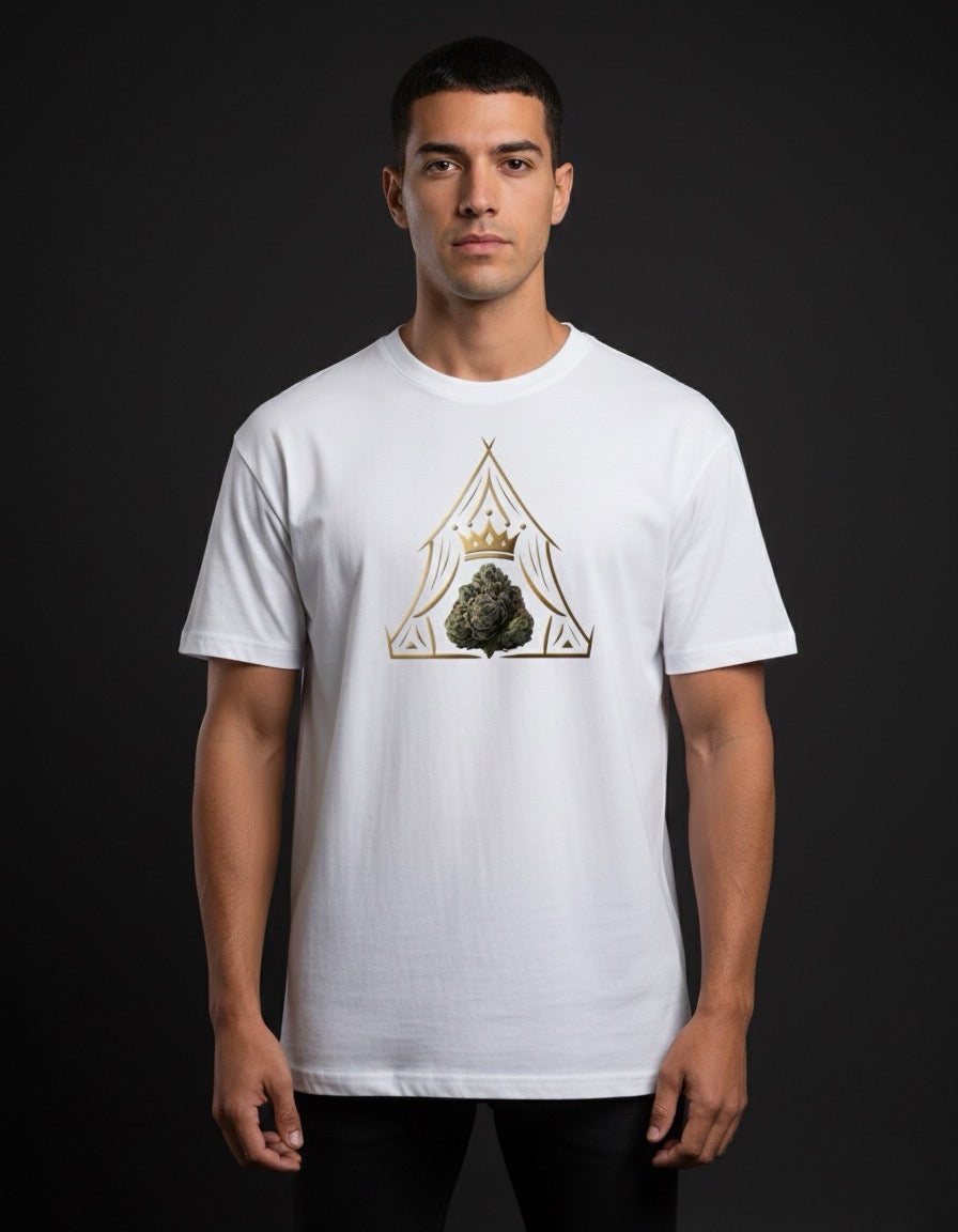 Oversized TentsQueen Royal Bud Emblem Tee - Unisex - White